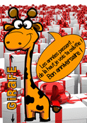 La girafe en f&ecirc;te pour un anniversaire